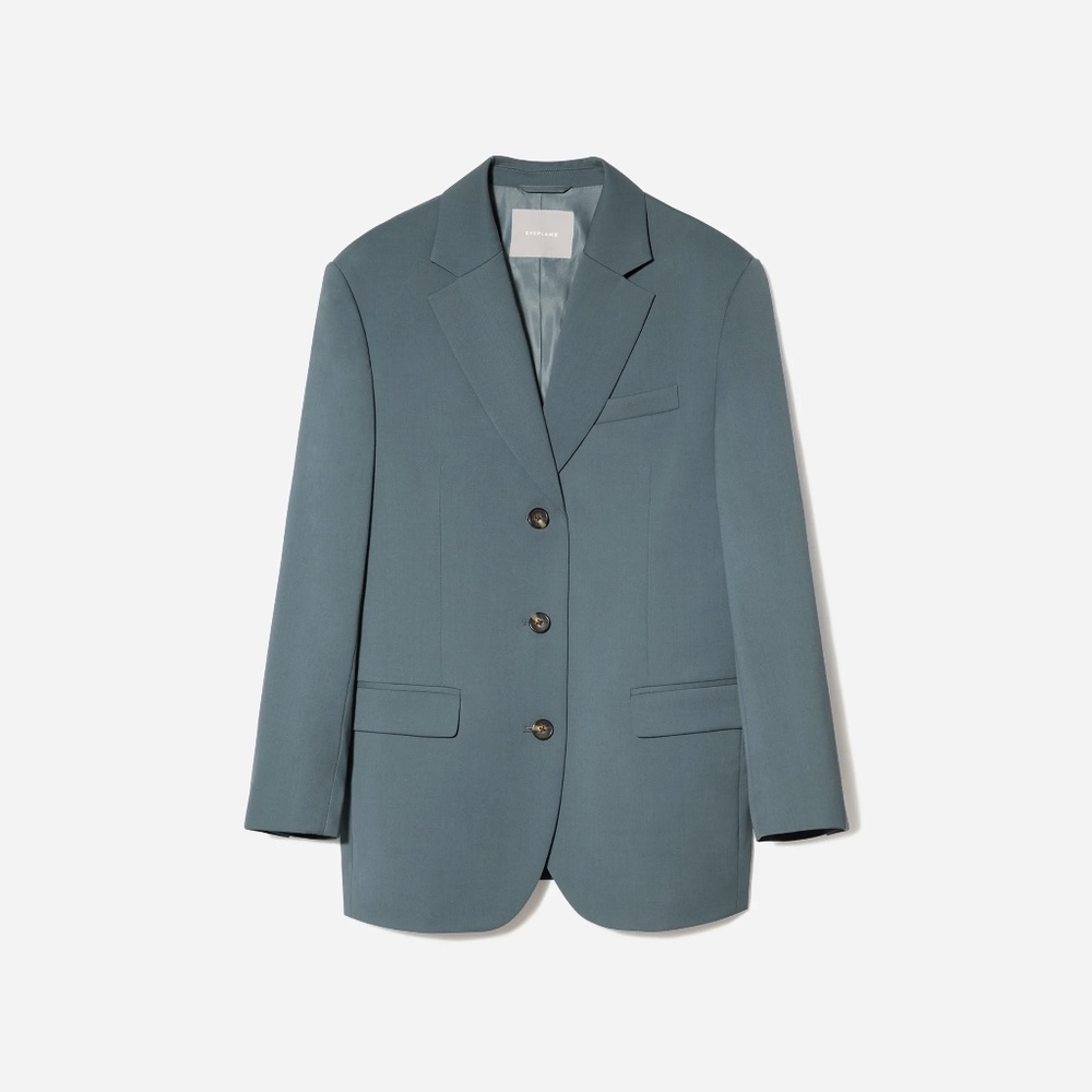Everlane '80s Italian Wool Blazer - Size 0, in Slate Blue